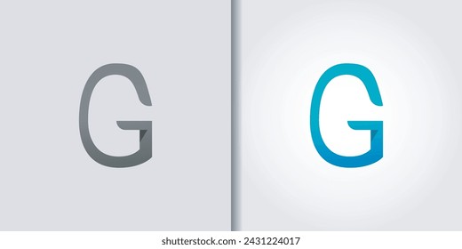 slim letter g logo set