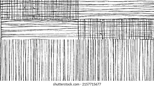 Slim lines texture. Parallel and intersecting lines abstract pattern. Abstract textured effect. Black isolated on white background.Vector illustration. EPS10.