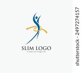 Slim logo, health care logo, weight loss, fit, slim, care, waist fully editable vector logo template