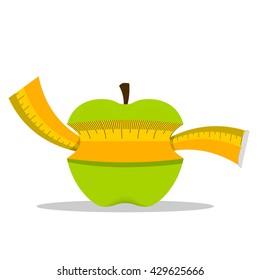 Slim Measuring tape for control your waist apple  Healthy 