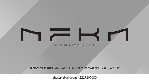 Slim monogram font. Abstract minimal line font. Technology fonts. Professional variety letter and modern alphabet style. Vector format.