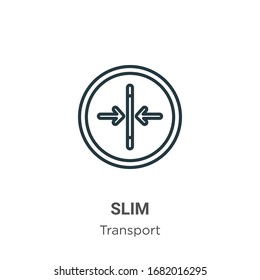 Slim outline vector icon. Thin line black slim icon, flat vector simple element illustration from editable transport concept isolated stroke on white background