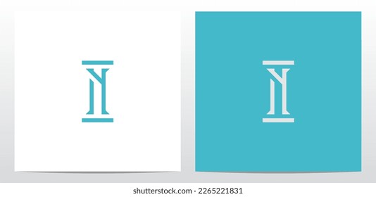 Slim Pillar Letter Logo Design N