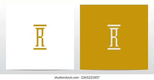 Slim Pillar Letter Logo Design R