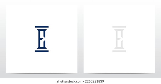 Slim Pillar Letter Logo Design E