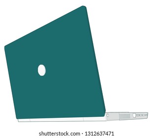 slim professional artwork of a nice back side perspective angle Modern laptop
