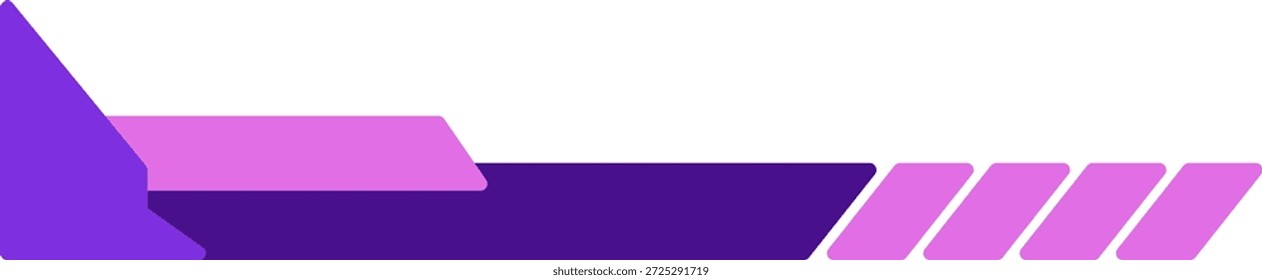 Schlank violetter Tech-Header mit Bindestrichlinien und Wolkensymbol