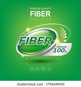 Slim Shape Fiber in Foods and Vitamin Concept Logo Products Template.