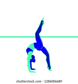 Slim sportive young woman doing fitness and yoga exercises.  Healthy lifestyle. sport vector illustration design isolated on white background for t-shirt graphics, icons, posters, print and other uses
