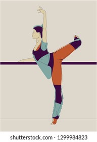 Slim sportive young woman doing fitness and yoga exercises.  Healthy lifestyle. sport vector illustration design isolated on white background for t-shirt graphics, icons, posters, print and other uses