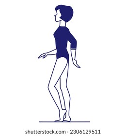 Slim sportive young woman doing yoga , fitness exercises. Healthy lifestyle. Female cartoon characters demonstrating various yoga positions isolated on white background - Vector .Eps 10. 