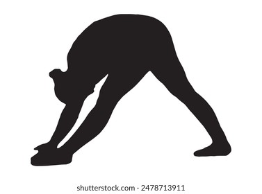 Slim sportive young woman doing yoga and fitness exercises, Healthy lifestyle. for t-shirt graphics, icons, logo, web, posters, print, isolated on white background, silhouette of a women