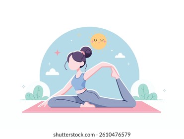 slim sportive young woman doing yoga and fitness exercise.The concept of yoga,meditation,sports,healthy lifestyle