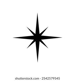 slim star icon black and white design