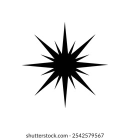 Icono de estrella delgada diseño en blanco y negro