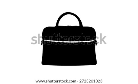 Slim suede briefcase, black isolated silhouette