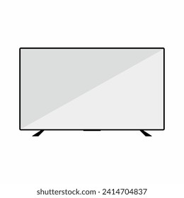 Slim Thin Frame Bezel LED LCD TV Television Vector Illustration On White Background