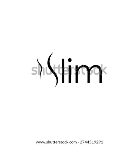Slim typography logo design. Slim Sexy Fit Body for Healthy Life logo concept