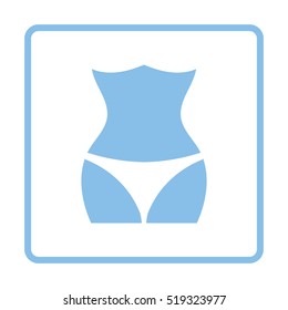 Slim waist icon. Blue frame design. Vector illustration.