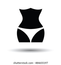 Slim waist icon. White background with shadow design. Vector illustration.