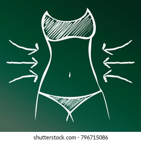 Slim woman body sketch