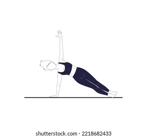 Slim young woman doing sports, pilated and yoga exercises isolated on white background. Sport vector illustration design 