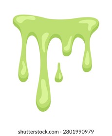 Slime blob with glossy drips and smooth highlights in a bold cartoon style. Symbol of mess, sticky chaos, horror slime trail, and gooey texture. Cartoon vector illustration.
