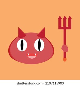 slime character shaped like a demon carrying a trident