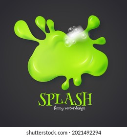 Slime and color splash 3D element. Funny grunge design.