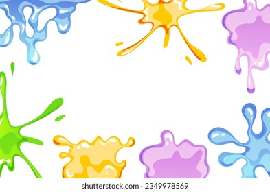 Slime drip bubble glitter frame gum glue banner background. Vector flat graphic design illustration