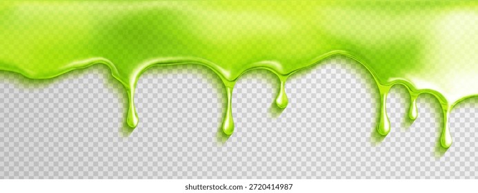Fondo verde de goteo de limo con salpicaduras tóxicas de halloween y moco líquido 3D. Pinte el cómic pegajoso con el diseño del slime y la textura verde del goteo para la gota del veneno. Estética del marco del zombi para halloween