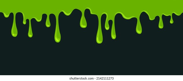 Borrador deslizante de fondo. Textura pegajosa verde, manchas líquidas de veneno. Patrón sin fisuras de flujo de nido, pegamento de dibujos animados muco vectorial exacto cartel decorativo