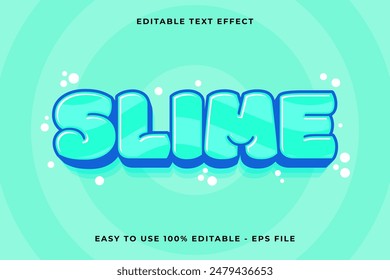 slime Editable text effect 3d Trendy Cartoon template style cute vector