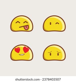 Slime Emoji Characters A Collection of Adorable Yellow Faces, This captivating set features a charming array of yellow-faced emojis encased in playful slime,