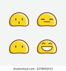 Slime Emoji Characters A Collection of Adorable Yellow Faces, This captivating set features a charming array of yellow-faced emojis encased in playful slime,
