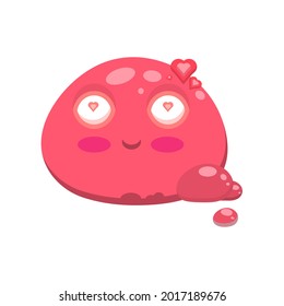 Slime Emoji. Lovers pink slime on white background. Vector illustration.