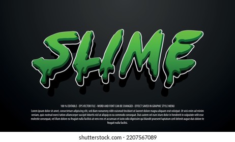 Slime Halloween text effect template with 3d style use for logo and business brand