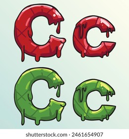 Slime Jelly Letter C Green And Red