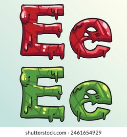 Slime Jelly Letter E Green And Red