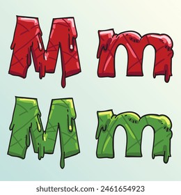 Slime Jelly Letter M Green And Red