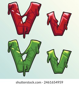 Slime Jelly Letter V Green And Red