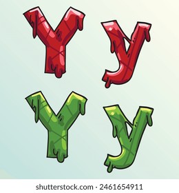 Slime Jelly Letter Y Green And Red