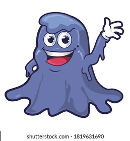 slime mascot cartoon in vector