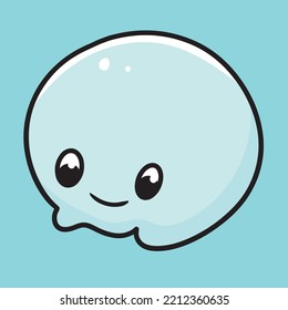 Slime Monster Cartoon Mascot Vector Design Flat Cute Smile Expression