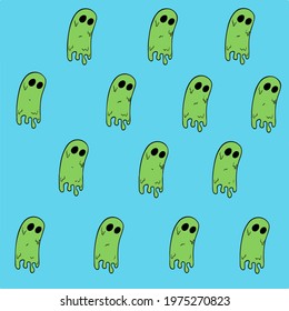 Slime Monster Pattern Background. Vector Illustration.