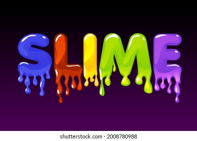 Slime multicolored text on dark background for banner.