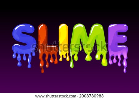 Slime multicolored text on dark background for banner.