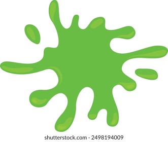 Slime splash. Cartoon goo stain. Green paint