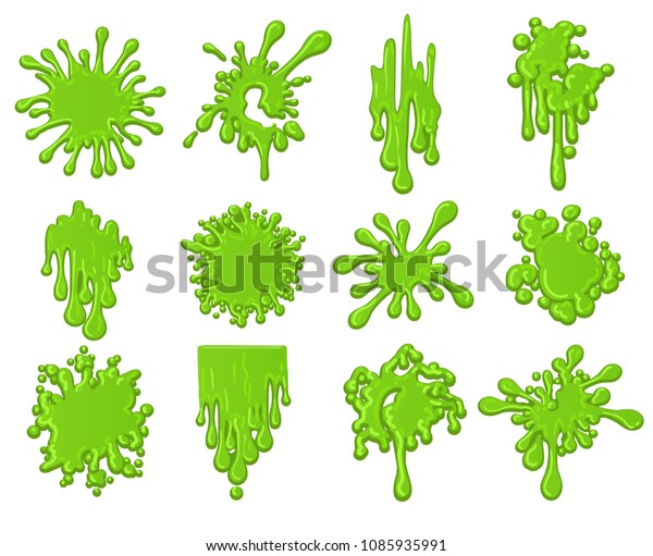 Slime Splats Dirt Dripping Green Slime Stock Vector (Royalty Free ...