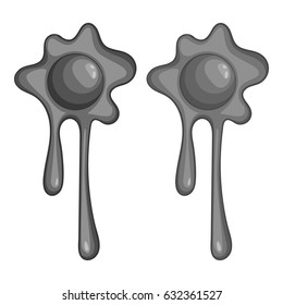 Slime spot icon in monochrome style isolated on white background vector illustration